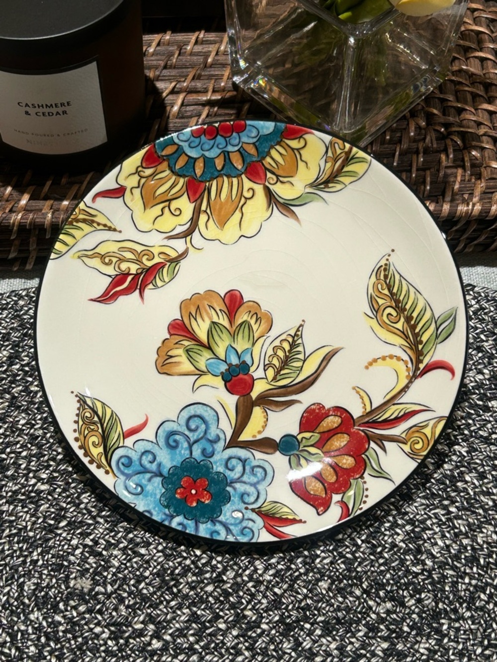 Tabletops Unlimited Caprice Dessert Plate Floral España Lifestyle Handcrafted
